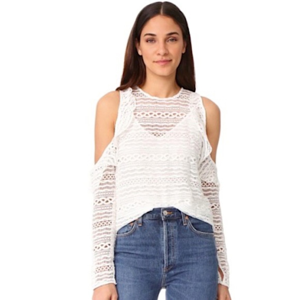 Line + Dot Daiguiri Cold Shoulder Top